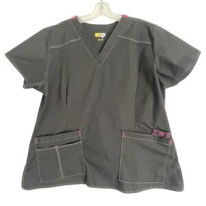 WonderFlex Black Scrub Top Size XL